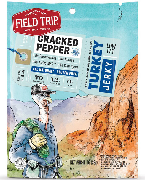 Field Trip, All-Natural Turkey Jerky, Cracked Pepper, 1.0 oz. Bag (1 Count)