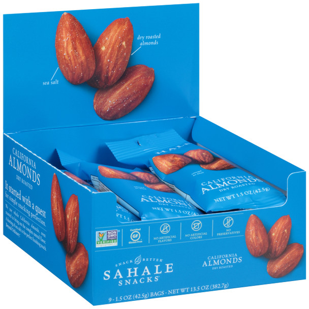 Sahale Snacks, California Almonds with Sea Salt, 1.5 Oz Pouch (9 Count Case)