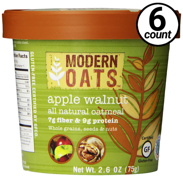 Modern Oats Apple Walnut Oatmeal 2.6 oz. cup (6 count)