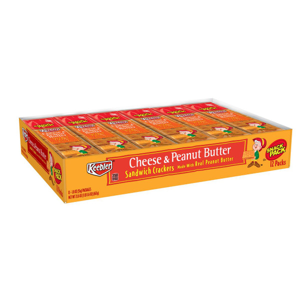 Keebler, Snack Pack, Cheese & Peanut Butter Sandwich Crackers, 1.8 Oz (12 Count)