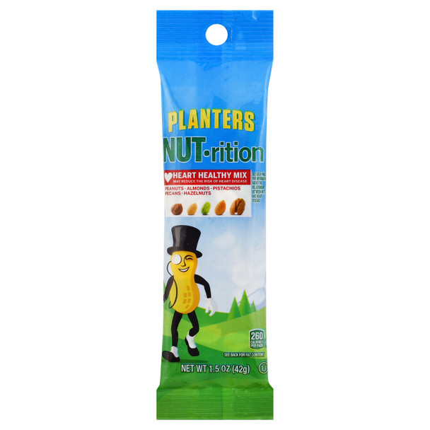 Planters Nutrition Heart Healthy Mix, 1.5 Oz Tube (18 Count)