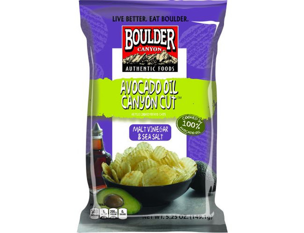 Boulder Canyon Authentic Foods, Avocado Oil, Malt Vinegar & Sea Salt  , 5.25 oz. Bag (12 Count)
