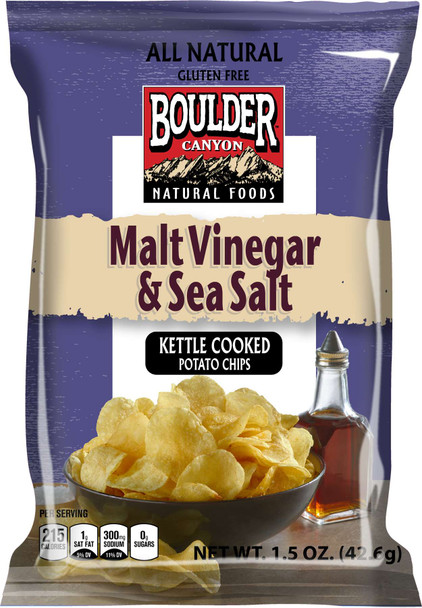 Boulder Canyon Natural Foods , Malt Vinegar & Sea Salt, 1.5 oz. Bag (55 Count)