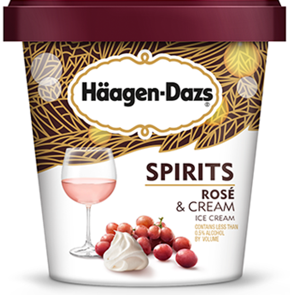 Haagen Dazs Spirits, Rose' & Cream Ice Cream, 14 oz. pint (1 count)