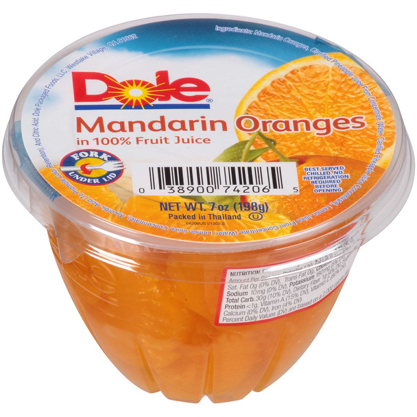 Dole, Sliced Mandarin Oranges in 100% juice, 7 oz. (12 count)