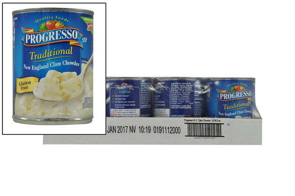 Progresso, New England Clam Chowder Soup, 18.5 oz. can. (12 count)