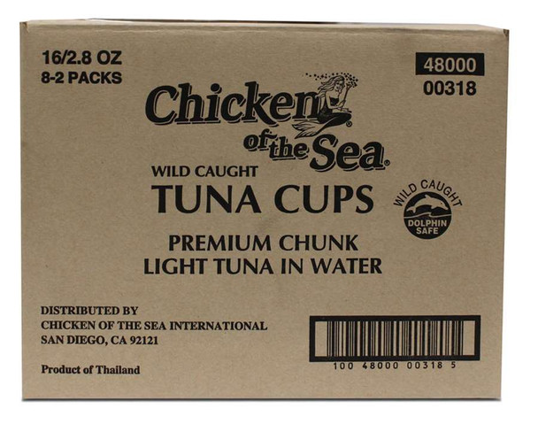 Chicken Of The Sea, Chunk Light Tuna in Water Bowl, 2.8 oz. (16 count)