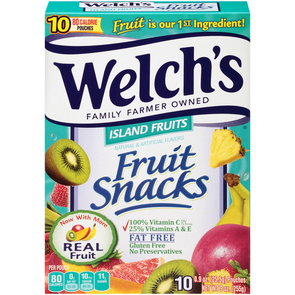 Welch's, Island Fruit Flavored Fruit Snacks, .9 oz. (80 Count)