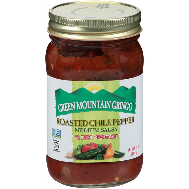 Green Mountain Gringo, Roasted Chile Pepper Salsa, 16 oz. (12 Count)