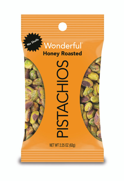 Wonderful Pistachios, Shelled, Honey Roasted, 2.5 oz. Peg Bag (1 Count)