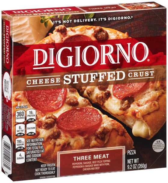 DiGiorno, Cheese Stuffed Crust Three Meat Pizza, 9.2 oz. (10 count)