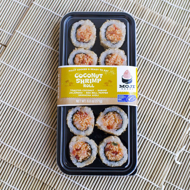 Moji Sushi, Coconut Shrimp Roll with Jalapeno, Red Bell Pepper & Sriracha Aioli, 6 oz. (4 Count)