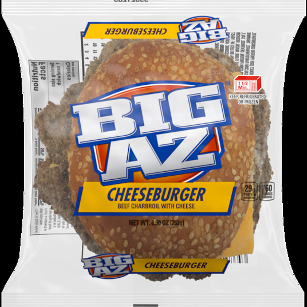 Big Az, Individually Wrapped Flame Broiled Cheeseburger, 8.9 oz. (10 Count)