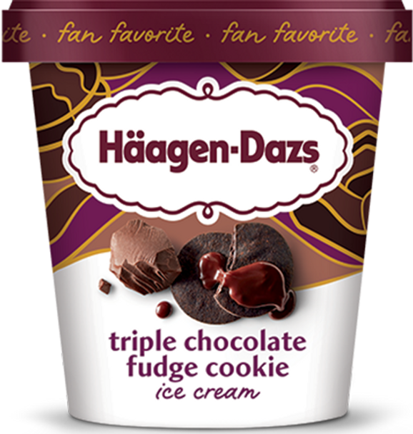 Haagen-Dazs, Triple Chocolate Fudge Cookie, Pint (1 Count)