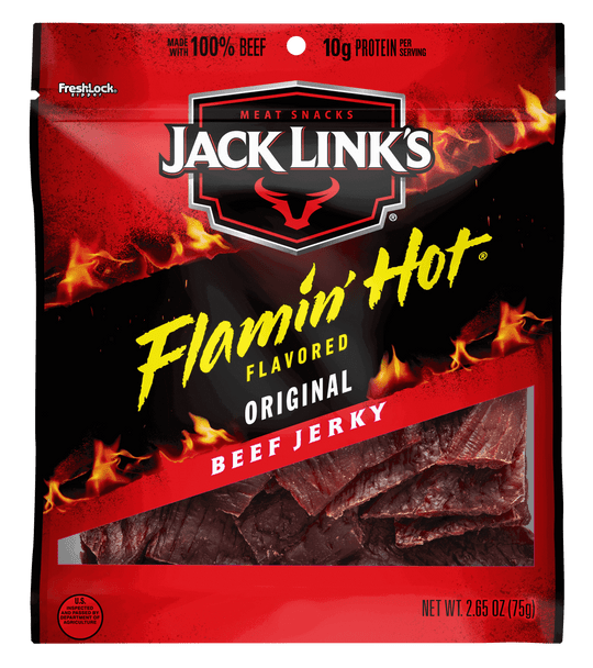 Jack Link's, Beef Jerky Flamin Hot Original, 2.65 oz. Bags (12 Count)