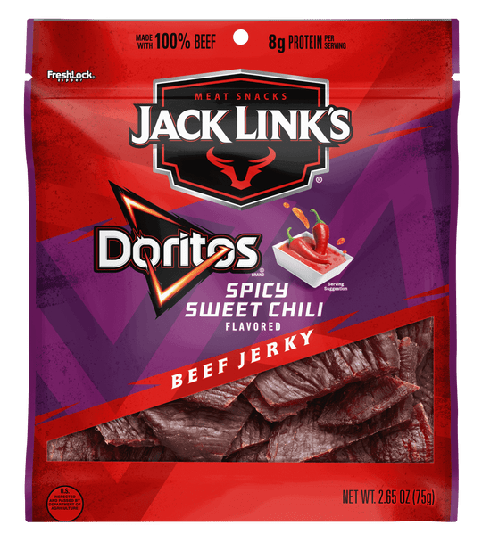 Jack Link's, Beef Jerky Doritos Spicy Sweet Chili, 2.65 oz. Bags (12 Count)