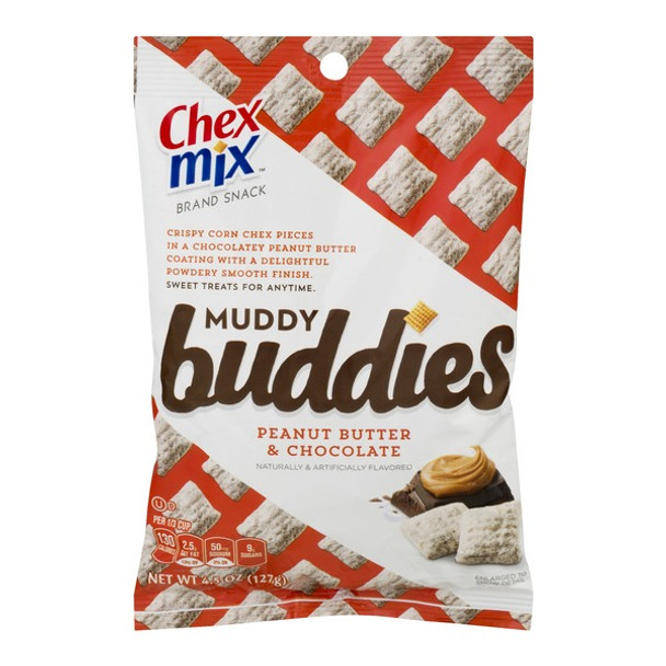 Chex Mix, Muddy Buddies, Peanut Butter & Chocolate, 4.5 oz. Bag (1 Count)