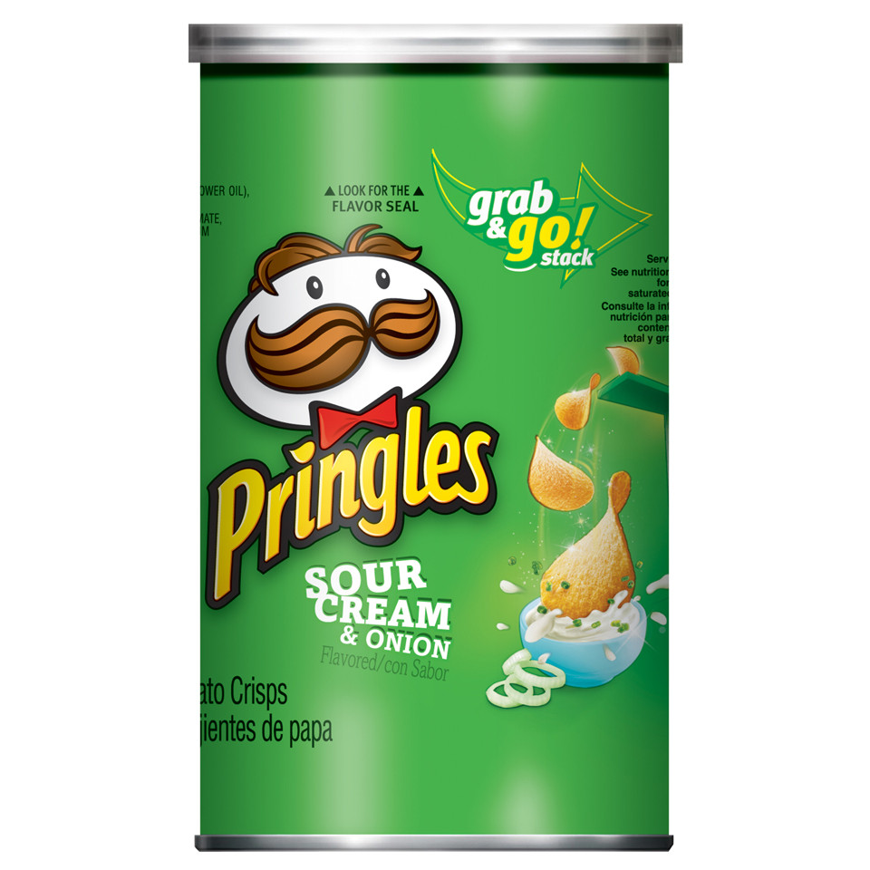 Pringles Potato Crisps, Sour Cream & Onion, 2.5 oz. Can (1 Count