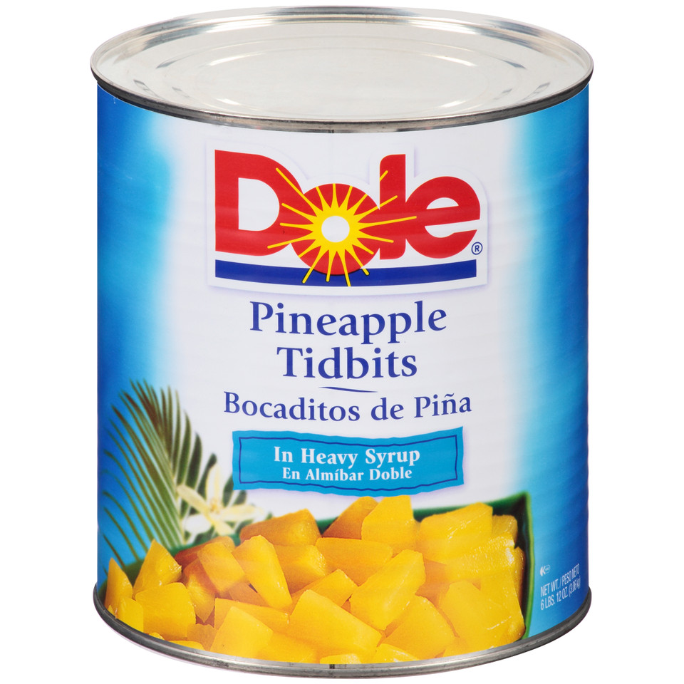 Dole, Pineapple Tidbits in Heavy Syrup, 10 can, 106 oz. (6 count