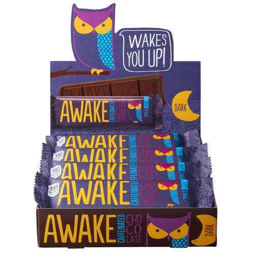 Awake Chocolate, Caffinated Chocolate Bar Dark Chocolate, 1.34 oz. Bar ...