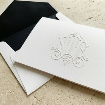 Formal Monogrammed Fold Notes - Embossed Stationery EG1100 StationeryXpress.com -2