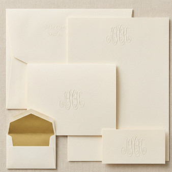 150 Piece Encore Monogrammed Stationery Set - Embossed Stationery - 5 Monogram Designs (EG1600)