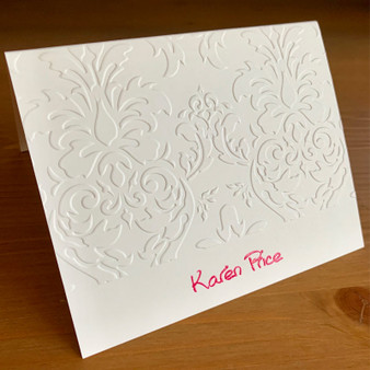 Decorative Embossed Design Fold Notes - Raised Ink Personalization | EG3555 StationeryXpress
