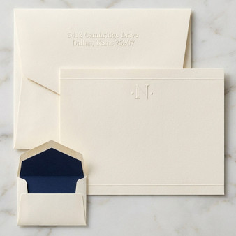 Personalized One Initial Flat Cards - Embossed Stationery EG8010 StationeryXpress