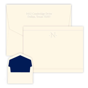 Personalized Embossed Stationery - One Initial Card (EG8010)