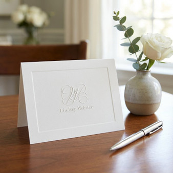 Single Initial & Embossed Name Fold Notes - Embossed Stationery EG7081 StationeryXpress.com -2