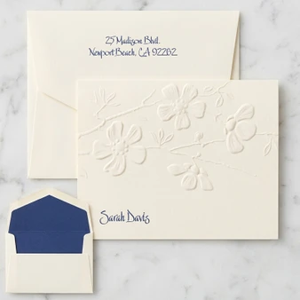 Floral Folded Notes - Raised Ink - Embossed Flower Design | EG2134 StationeryXpress example 1