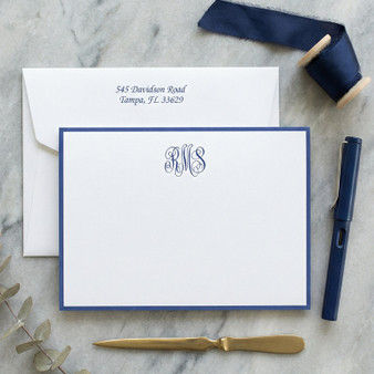 Del Mar Monogrammed Flat Cards - (EG3410)  | StationeryXpress.com
