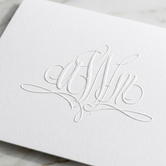 Embossed Monogrammed Stationery Foldnotes (EG1210)
Close up photo