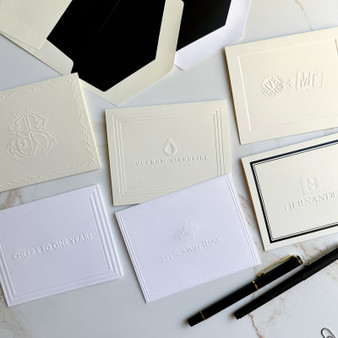 Your Logo Embossed on 4x5 Fold Notes with Various Embossed & Foil-Stamped Border Options - StationeryXpress.com Your Logo Embossed on 4x5 Fold Notes with Various Embossed & Foil-Stamped Border Options - StationeryXpress.com