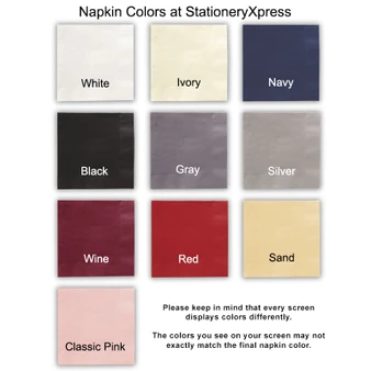 Napkin Colors at StationeryXpress.com