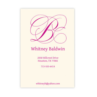 Flourish Calling Card with Raised Ink - Personalized Business Cards (EG7303)