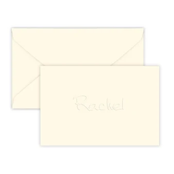 Mini Thank You Gift Enclosure Fold Notes - Embossed Stationery - 2" x 3.5" - 50/Set (EG9026) - Font L01