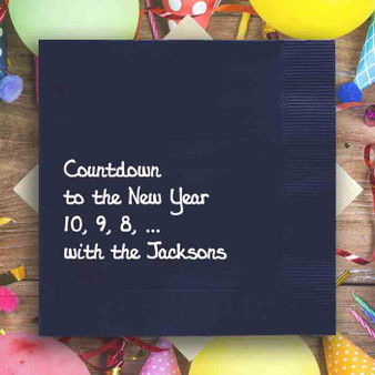 Joyful Event & Wedding Napkin - 4 Lines - Foil Pressed - 100/Set - Sample of Font L34 - StationeryXpress.com