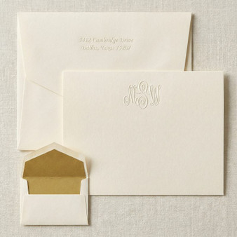 Classic Monogrammed Flat Cards - Embossed Stationery EG3416 StationeryXpress.com -1