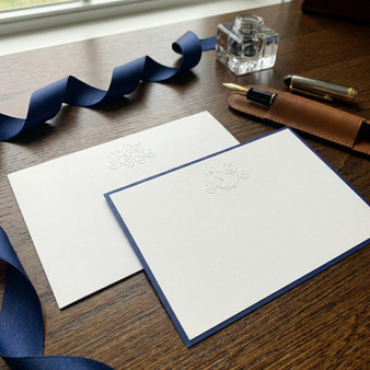 Classic Monogrammed Flat Cards - Embossed Stationery EG3416 StationeryXpress.com -2