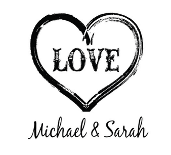 Love heart initial stamp, Personalized stamp wedding, Wedding