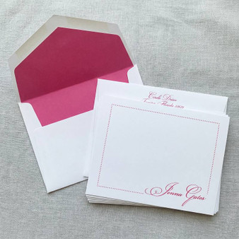  Script Flat Card Polka Dotted Border Raised Ink Stationery EG3271 StationeryXpress.com -1