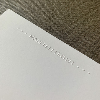Triple Dot Name Flat Cards - Embossed Stationery - Optional Border (EG7084) - Close Up Triple Dot Name Flat Cards - Embossed Stationery - Optional Border (EG7084) - Close Up