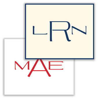 The Modern Monogrammed Fold Notes - Raised Ink Stationery (EG5309)