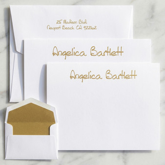 100 Piece Tony Flat Card Stationery Set - Raised Ink - Made in the USA (EG7070)