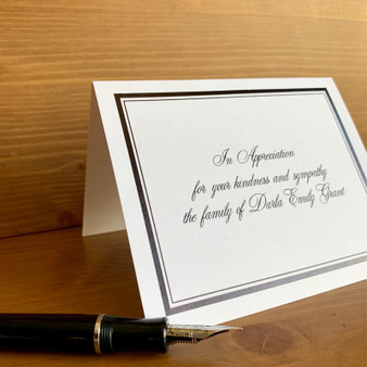 Walnut Fold Notes - Raised Ink - Black Foil Border (EG7443) - StationeryXpress