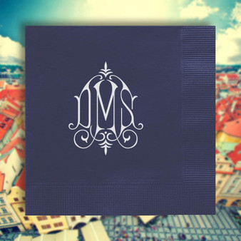 Prague Monogrammed Personalized Napkins - Foil Pressed - 100/Set StationeryXpress.com Prague Monogrammed Personalized Napkins - Foil Pressed - 100/Set StationeryXpress.com