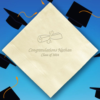 Graduation Personalized Napkins - Embossed - 100/Set - StationeryXpress.com Graduation Personalized Napkins - Embossed - 100/Set - StationeryXpress.com