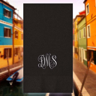 Verona Monogrammed Personalized Guest Towels - Foil Pressed - 100/Set - StationeryXpress.com