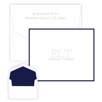 Initials & Embossed Name Fold Notes - Embossed Stationery (EG7085) Initials & Embossed Name Fold Notes - Embossed Stationery (EG7085)